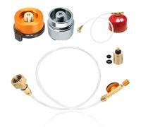Lhdfyqt Adaptateur de cartouche de gaz, adaptateur de recharge de propane, adaptateur de recharge de gaz, adaptateur de gaz pour réchaud de camping, valve de gonflage, cylindre plat, adaptateur de