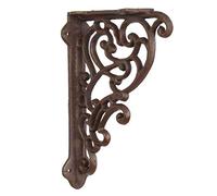 L'Héritier Du Temps Equerre Credence Etagere Potence Murale Suspension en Fonte Patinée Marron Support 5x18x24cm
