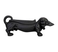L'Héritier Du Temps Gratte Pied Teckel Décrottoir à Chaussures Hubert Fonte Patinée Noire Décoration de Jardin Chien 12,2x12,5x32,2cm