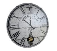 L'Héritier Du Temps Horloge Murale de Salon en Bois Pendule à Balancier de Cuisine Café De La Gare 4x58x58cm