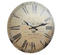 L'Héritier Du Temps Horloge Murale Pendule Ronde de Cuisine ou Salon en Bois et Papier Cheval Noir 4x34x34cm