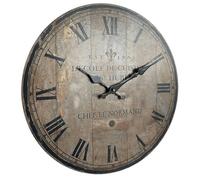 L'Héritier Du Temps Horloge Murale Pendule Ronde de Cuisine ou Salon en Bois et Papier Ecole De Cuisine St Huber 4x34x34cm