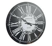 L'Héritier Du Temps Horloge Murale Pendule Ronde de Cuisine ou Salon en Bois et Papier Grand Hotel 4x34x34cm