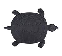 L'Héritier Du Temps Pas Japonais Motif Tortue Décoration de Jardin en Fonte Patinée Noir 1,8x23x32,2cm