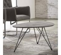L'Héritier Du Temps Table Basse de Salon 3D Texture Hinsk Table d'Appoint Forme Galet en Métal Noir 42x60x90cm