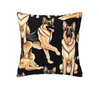 LHFIOHIRG Housse de coussin décorative double face pour canapé, lit, décoration d'intérieur (berger allemand) 30 x 30 cm