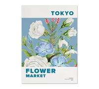 LHHJF LJHFA Affiche vintage du marché des fleurs Art mural abstrait nordique Tableau et impressions du marché des fleurs Décoration du salon de la maison 50x70cm Sans cadre