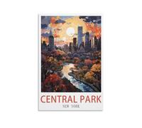 LHJOIUN Central Park New York Poster vintage de voyage - Impression sur toile pour salon, chambre à coucher, décoration d'intérieur - 20 x 30 cm