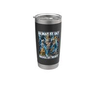 L'homme le jour Sigma la nuit Cowboy Wolf Gobelet isotherme en acier inoxydable double paroi