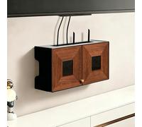 LHXLSH Étagère pour Routeur, Support Mural pour Routeur sans Fil, Étagère De Routeur avec Porte D'armoire, pour La Maison, La Chambre À Coucher, Le Salon(Brown,40cm/15.7in)