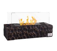 LIA Cheminée à bioéthanol de table avec brûleur de 1,15 L et panneau en verre, 33 x 16 x 18 cm, noir