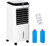 LIA Climatiseur rafraîchisseur d'air mobile ioniseur 4 en 1 avec télécommande oscillant 60W idéal pièces 20 m² blanc noir