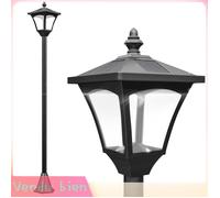 LIA Lampadaire extérieur solaire lanterne classique LED 30Lm noir 15x15x120cm