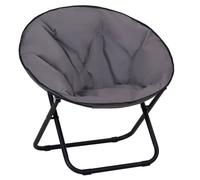 LIA Loveuse Fauteuil Rond de Jardin Fauteuil Lune papasan Pliable Grand Confort 80L x 80l x 75H cm Grand Coussin fourni Oxford Gris