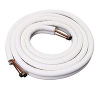 Liaison bitube frigorifique cuivre M1 climatisation 5m (Ø6+10mm / 1/4-3/8) prête à poser avec raccords montés et écrous norme NF