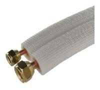 Liaison frigorifique - Cuivre 6+10mm prêt à poser - Raccords 1/4 et 3/8 - Pour climatiseur et pompe à chaleur - 5m