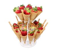 Liakyunf Présentoir À Cônes De Glace, Support De Cornet De Crème Glacée, Support De Cône En Acrylique Avec 24 Trous