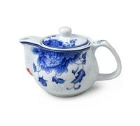 Liang Baobao Théière en céramique 255 ml, théière en porcelaine bleue et | Petite théière chinoise avec infuseur en acier inoxydable amovible résistant aux températures élevées Bouilloire d'eau