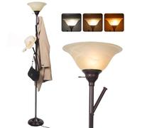 lianheng Lampe haute debout avec portemanteau, lampes sur pied avec 6 crochets, lampe portemanteau spécialement conçue pour la chambre, l'entrée, le coin, Porte-manteau, lampadaire, marron