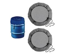 LIANRISES 2 Pièces 80cm Filet Anti Moustique Filet Recuperateur Eau RéGlable Housse pour Tonneau De Pluie Ronde Housse pour Tonneau De Pluie avec Cordon De Serrage Housse pour Tonneau d'eau Filet