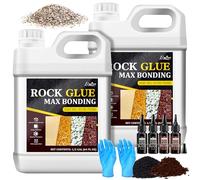 Liant à gravier avec couleur - Kit de couleur 3 en 1 (transparent, noir, marron), colle à paillage pour paysages de gravier, colle à gravier extra forte pour l'extérieur pour chemins, jardin, terrasse