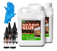 Liant pour Gravier 4L - Colle Cailloux Extérieur Kit de Colorant 3 en 1 (Transparent, Noir, Marron), Stabilisateur Puissant pour Pierre, Pailli, Copeaux de Bois, Écorces, Adapté pour Jardins, Cours