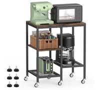 LIANTRAL Chariot à micro-ondes de cuisine, support à micro-ondes avec roulettes, étagère à four à 4 niveaux, meuble de bar, petite étagère Aliace, meuble à café pour cuisine et salon