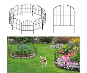 LIANTRAL - Clôture de jardin en métal 10 panneaux, clôture de barrière pour animaux, panneaux de clôture anti-creusage, clôture de bordure de patio pour animaux pour chien, lapin, cour, patio, décor
