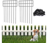 LIANTRAL Clôtures de jardin, barrières animaux, Clôture métallique décorative en plein air, clôture sans creusage, clôtures d'animaux pour chiens et lapins, total 42 cm x 7,6 m, 25 pièces