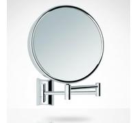 Libaro Imola - Miroir de Maquillage Grossissant x3 / x10 avec Fixation Murale, Miroir Mural Maquilleur Rond pour Salle de Bain - Extensible, Pivotant - Diamètre Glace 19 cm - chromé