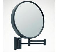 Libaro Imola - Miroir de Maquillage Grossissant x3 / x7 avec Fixation Murale, Miroir Mural Maquilleur Rond pour Salle de Bain - Extensible, Pivotant - Diamètre Glace 19 cm - Noir