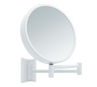 Libaro Imola - Miroir de Maquillage Grossissant x3 / x7 avec Fixation Murale, Miroir Mural Maquilleur Rond pour Salle de Bain - Extensible, Pivotant - Diamètre Glace 19 cm - Blanc
