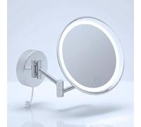 Libaro Sienne Miroir de Maquillage Grossissant x7 Lumineux à LED avec Fixation Murale et Variateur d'Intensité Tactile - Miroir Maquilleur Rond avec Lumière pour Salle de Bain - Extensible, Pivotant