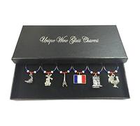 Libby's Market Place Lot de 6 Breloques Verre à Vin France Coffret Cadeau