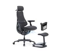 LiberNovo Pro Airflow Chaise Ergonomique avec Repose-Pieds et Batterie | Ventilation Active, 2 vitesses de ventilation, 5 Inclinaison, étirement de la colonne vertébrale intégré, Graphite 48cm