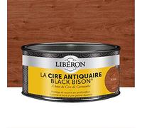 Libéron Cire Antiquaire Black Bison en Pâte, Acajou, 500cc | A base de cire de Carnauba, Protège et nourrit en profondeur, Sublime le bois d'une patine durable