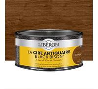 Libéron Cire Antiquaire Black Bison en Pâte, Châtaignier, 500cc | A base de cire de Carnauba, Protège et nourrit en profondeur, Sublime le bois d'une patine durable