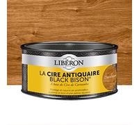 Libéron Cire Antiquaire Black Bison en Pâte, Chêne Moyen, 500cc | A base de cire de Carnauba, Protège et nourrit en profondeur, Sublime le bois d'une patine durable