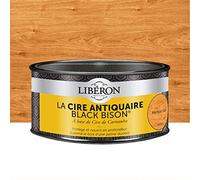 Libéron Cire Antiquaire Black Bison en Pâte, Merisier Clair 500cc | A base de cire de Carnauba, Protège et nourrit en profondeur, Sublime le bois d'une patine durable