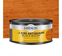 Libéron Cire Antiquaire Black Bison en Pâte, Merisier Foncé 500cc | A base de cire de Carnauba, Protège et nourrit en profondeur, Sublime le bois d'une patine durable