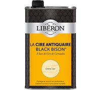 Libéron Cire Antiquaire Black Bison Liquide, Chêne Clair 1L | A base de cire de Carnauba, Protège et nourrit en profondeur, Sublime le bois d'une patine durable