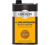 Libéron Cire Antiquaire Black Bison Liquide, Chêne Moyen, 1L | A base de cire de Carnauba, Protège et nourrit en profondeur, Sublime le bois d'une patine durable