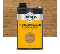 Libéron Cire Antiquaire Black Bison Liquide, Noyer, 0,5L | A base de cire de Carnauba, Protège et nourrit en profondeur, Sublime le bois d'une patine durable