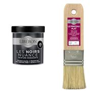 Libéron Peinture décorative Les noirs nuance, New black mat, 500 ML Pinceau Plat 40mm