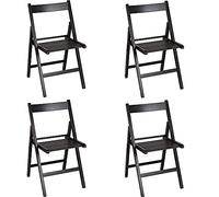 Liberoshopping Chaise Pliante Peu encombrante en Bois de Luxe coloré Set DE 4 (Noir)
