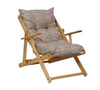 LIBEROSHOPPING.eu - LA TUA CASA IN UN CLIK Fauteuil Chaise Longue Relax inclinable 3 Positions en Bois Pliant (Taupe)