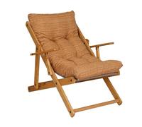 LIBEROSHOPPING.eu - LA TUA CASA IN UN CLIK Fauteuil Chaise Longue Relax inclinable 3 Positions en Bois Pliant (Sable)