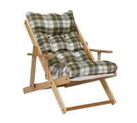 LIBEROSHOPPING.eu - LA TUA CASA IN UN CLIK Fauteuil Chaise Longue Relax inclinable 3 Positions en Bois Pliant (Vert écossais)