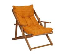 LIBEROSHOPPING.eu - LA TUA CASA IN UN CLIK Fauteuil Chaise Longue Relax inclinable 3 Positions en Bois Pliant (Or)