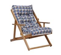 LIBEROSHOPPING.eu - LA TUA CASA IN UN CLIK Fauteuil Chaise Longue Relax inclinable 3 Positions en Bois Pliant (Strike Bleue)